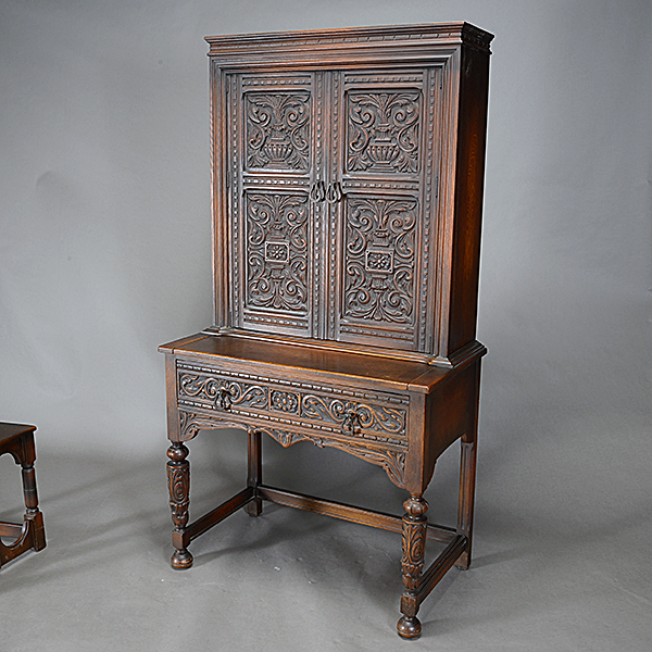 Spanish Baroque Style Secretary and Chair - Image 3 of 6