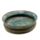 A Korean Bronze Bowl The compressed circular form cast with a floral design to the interior floor