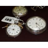 A Waltham silver pocket watch and two others (3)