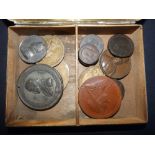 A small quantity of coins and medallions