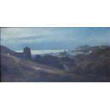 C. Graves – oil on canvas – Hastings at dusk, inscribed verso, 7” x 13”