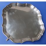 A square silver presentation salver – 'To Miss Emma Thomas' , Birmingham 1938