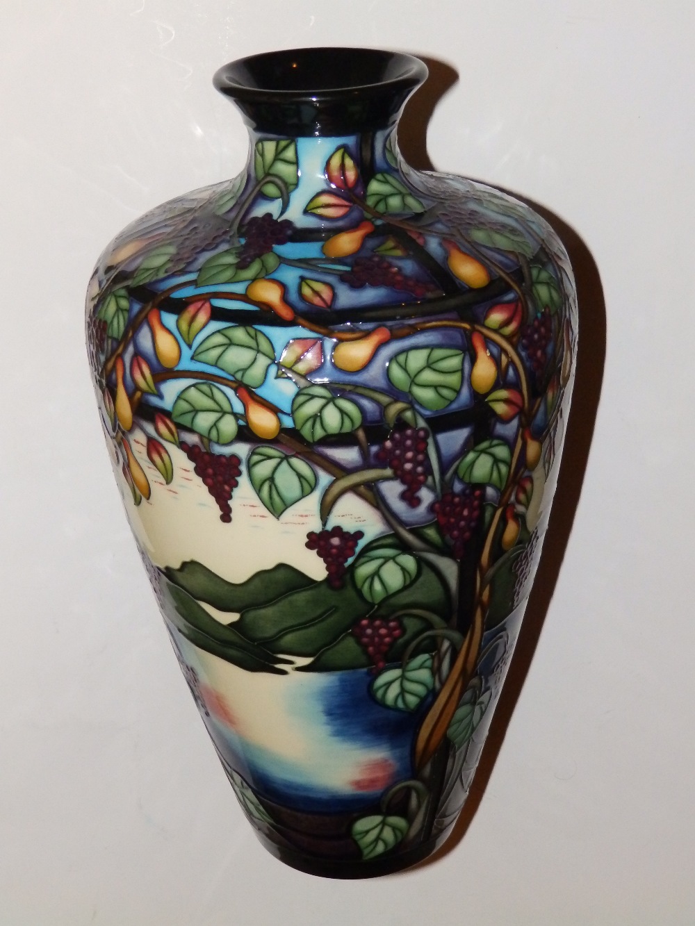 A boxed Moorcroft Oyster Bay Take Two pattern limited edition vase by Sian Leeper – 2005, 12.5” high