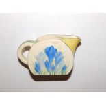 A Clarice Cliff blue crocus cream jug – small chip near spout