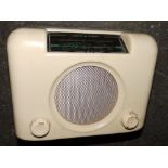 A 1950's Bush DAC90 white bakelite radio