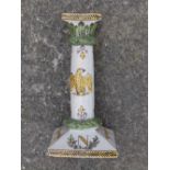 A 19thC faience candlestick commemorating Napoleon – a/f