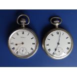 A silver Waltham pocket watch with subsidiary seconds and one other (2)