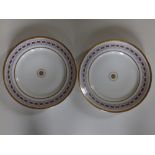 A pair of 19thC Russian Safronov porcelain plates