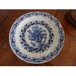 An 18thC blue & white delft dish