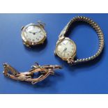 Two lady's 9ct gold wrist watches