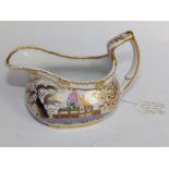 A Chamberlains Worcester canoe shaped cream jug