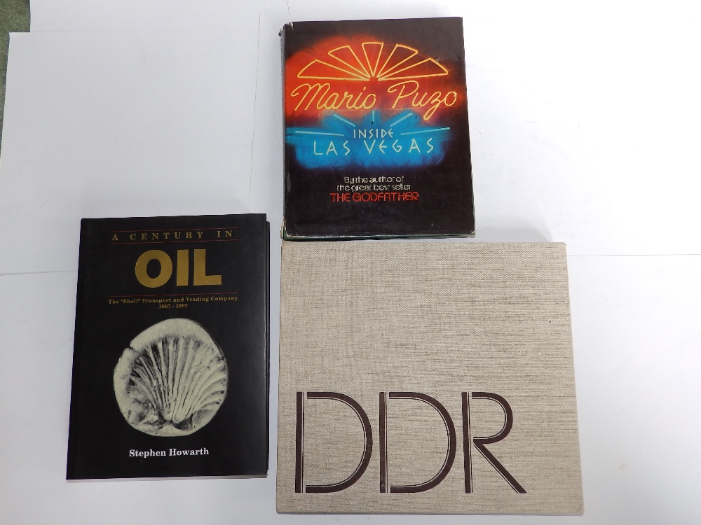 Three modern illustrated books 'DDR', Shell – 'A Century in Oil' and Puzo's 'Las Vegas'