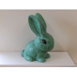 A large Sylvac style green glazed rabbit – 1028
