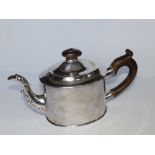 An oval silver teapot, bearing the same presentation inscription to Thos. Cleghorn from the City