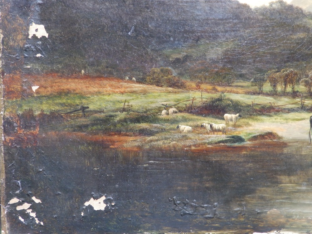 Benjamin Williams Leader (1831-1923) – oil on canvas laid on board – Lakeland scene with cattle - Image 4 of 7