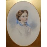Winthrope – oval watercolour – Portrait of a young woman