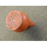 A 19thC Spanish glazed terracotta jug – 'Boleega Capella A.P. Barcelona', 7”
