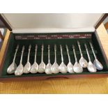 A modern cased set of 13 Apostle spoons from the Birmingham Mint