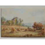 Henry J. Kinnaird (fl 1880-1920) – watercolour – A Sussex Cornfield, signed, 7” x 10”