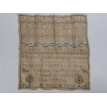 An unframed William IV sampler – Susanna Smith 1836