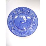 A Royal Doulton blue & white Dickens plate