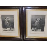 A pair of black & white photographic prints – Boxer dogs – 'Posed' & 'Indisposed'