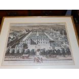 An antiquarian coloured print – 'Burlington House in Pickadilly', 14” x 19”