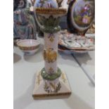 A 19thC Faience candlestick commemorating Napoleon – a/f