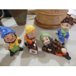 Four Weatherby Pottery gnomes