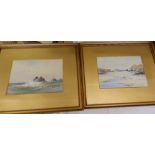 F. Leyton – a small pair of watercolours – Padstow, 5.75” x 8.5” (2)