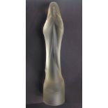 A Steph Uiterwaal frosted glass figure of Saint Theresa,14.75” with wooden base for use as a lamp