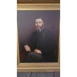 Victorian School – oil on re-lined canvas – Portrait of a gentleman in black, 36” x 27”.
