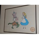 Three limited edition Walt Disney serigraph cels – Alice in Wonderland, Mr Mouse & Peter Pan.