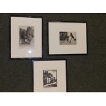 Charles E. Flower – a black & white engraved print and two others. (3)