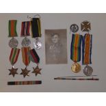 Father and son medal groups, comprising; WWI War & Victory Medals awarded to 10899 GNR William C.