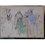 Feliks Topolski RA (Poland 1907-1989) – watercolour – 'The Old Vic Company', 10” x 14” - unframed