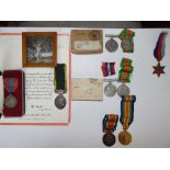 Three groups of medals; WWI War & Victory Medals awarded to 134472 Pte W J Taylor RAF; Imperial