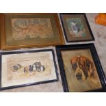 Rodney J Burn RA (1899-1984) – Three watercolours – Animal studies; Rabbits, Guinea pigs and