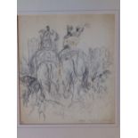 Feliks Topolski RA (Poland 1907-1989) – drawing with watercolour – 'Religious Festival, Jaipur – the