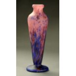 An Andre Delatte Pate de Verre vase, with tapering shouldered body with mottled inclusions,