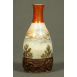 A Japanese Kutani vase, with rockwork type base, cranes and mountains, character mark to base.