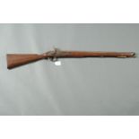 Percussion musket, lock stamped "WM ------- & Son", 26 inch barrel. Length 107 cm.