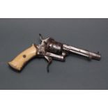 French pin fire revolver, hexagonal barrel, 8.