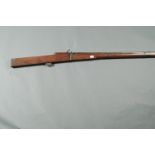 Massive Matchlock gun, probably Indian, with 69 inch barrel, barrel marked "JPR-EXR-216282".