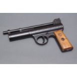 Webley & Scott Mark 1 air pistol, .177, stamped "British Patent No.