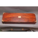 Mahogany and brass cornered gun case,