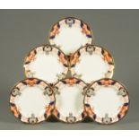 Six Royal Crown Derby plates, Imari pattern. Diameter 23 cm.