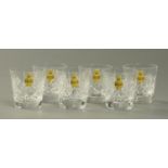 A set of six Webb Corbett lead crystal whisky glasses (see illustration).