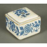 A Charlotte Rhead Bursley Ware lidded box. Width 9.5 cm.