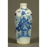 A 19th century Chinese blue and white vase,